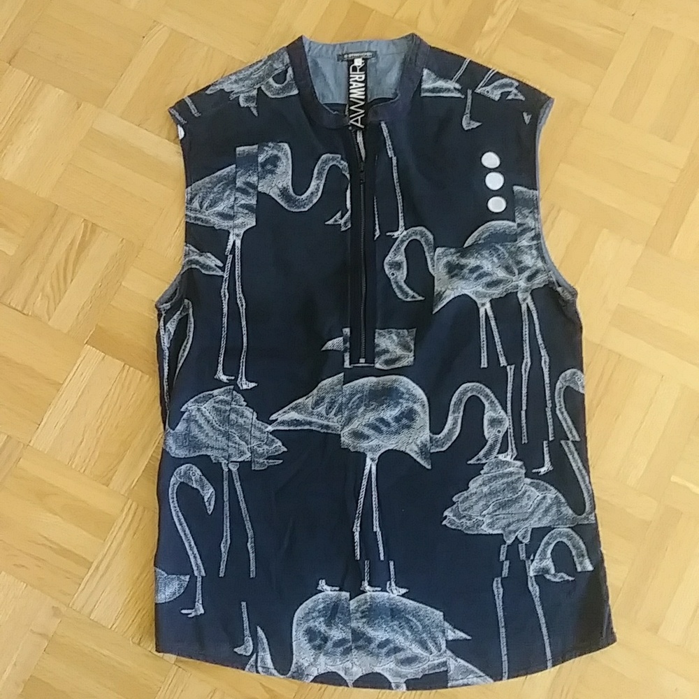 G-Star Raw sleeveless flamingo top sz S